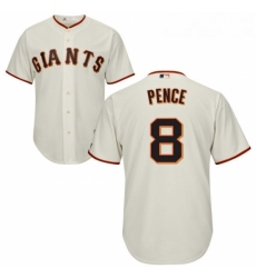 Youth Majestic San Francisco Giants 8 Hunter Pence Authentic Cream Home Cool Base MLB Jersey