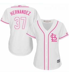 Womens Majestic St Louis Cardinals 37 Keith Hernandez Replica White Fashion Cool Base MLB Jersey