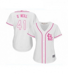 Womens St Louis Cardinals 41 Tyler O Neill Replica White Fashion Cool Base Baseball Jersey 