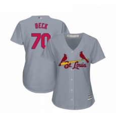 Womens St Louis Cardinals 70 Chris Beck Replica Grey Road Cool Base Baseball Jersey 