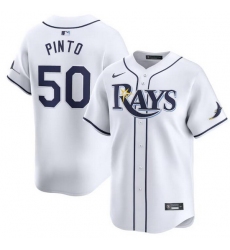 Men Tampa Bay Rays 50 Rene Pinto White Home Limited Stitched Baseball Jersey