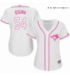 Womens Majestic Toronto Blue Jays 54 Roberto Osuna Authentic White Fashion Cool Base MLB Jersey