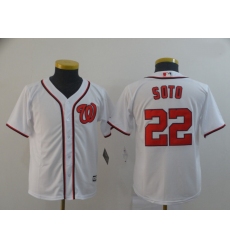 Youth Nationals 22 Juan Soto White Cool Base Jersey