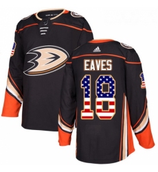 Youth Adidas Anaheim Ducks 18 Patrick Eaves Authentic Black USA Flag Fashion NHL Jersey 