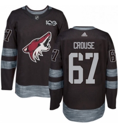 Mens Adidas Arizona Coyotes 67 Lawson Crouse Authentic Black 1917 2017 100th Anniversary NHL Jersey 