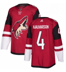 Youth Adidas Arizona Coyotes 4 Niklas Hjalmarsson Premier Burgundy Red Home NHL Jersey 