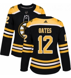 Womens Adidas Boston Bruins 12 Adam Oates Premier Black Home NHL Jersey 