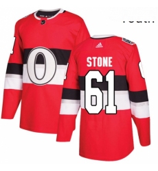 Youth Adidas Ottawa Senators 61 Mark Stone Authentic Red 2017 100 Classic NHL Jersey 