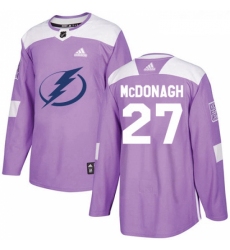 Youth Adidas Tampa Bay Lightning 27 Ryan McDonagh Authentic Purple Fights Cancer Practice NHL Jersey 