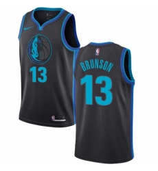 Womens Nike Dallas Mavericks 13 Jalen Brunson Swingman Charcoal NBA Jersey City Edition 