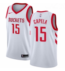 Youth Nike Houston Rockets 15 Clint Capela Authentic White Home NBA Jersey Association Edition