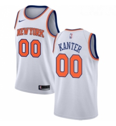 Womens Nike New York Knicks 00 Enes Kanter Authentic White NBA Jersey Association Edition 