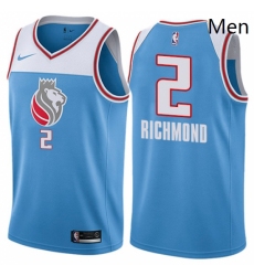 Mens Nike Sacramento Kings 2 Mitch Richmond Authentic Blue NBA Jersey City Edition