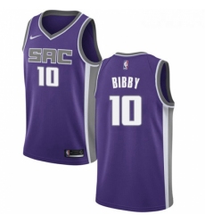 Womens Nike Sacramento Kings 10 Mike Bibby Authentic Purple Road NBA Jersey Icon Edition