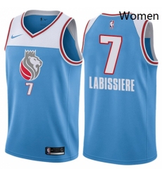 Womens Nike Sacramento Kings 7 Skal Labissiere Swingman Blue NBA Jersey City Edition 