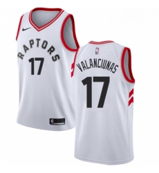 Womens Nike Toronto Raptors 17 Jonas Valanciunas Swingman White NBA Jersey Association Edition