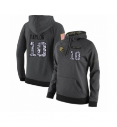 Football Womens Cleveland Browns 10 Taywan Taylor Stitched Black Anthracite Salute to Service Player Performance Hoodie