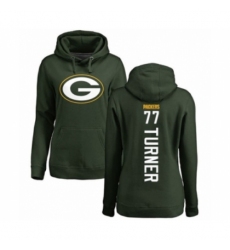 Football Womens Green Bay Packers 77 Billy Turner Green Backer Hoodie