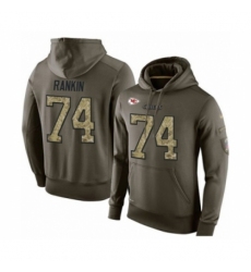 Football Mens Kansas City Chiefs 74 Martinas Rankin Green Salute To Service Pullover Hoodie