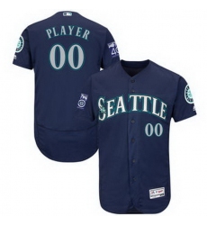 Men Women Youth All Size Seattle Mariners Majestic Alternate Navy 2017 Authentic Flex Base Custom Jersey