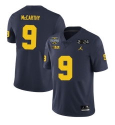 Michigan Wolverines Custom College Football Navy 2024 National Champions Jersey