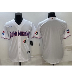 Men Dominican Republic Baseball 2023 White World Baseball With Patch Classic Replica Stitched Jersey