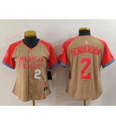 Women American League 2 Gunnar Henderson Cream 2024 All Star Limited Stitched Baseball Jersey 6