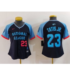 Women National League 23 Fernando Tatis Jr  Navy 2024 All Star Limited Stitched Baseball Jersey 3