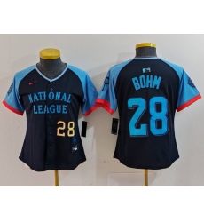 Women National League 28 Alec Bohm Navy 2024 All Star Limited Stitched Baseball Jersey 3