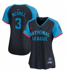 Women National League 3 Jackson Merrill Navy 2024 All Star Limited Stitched Baseball Jersey