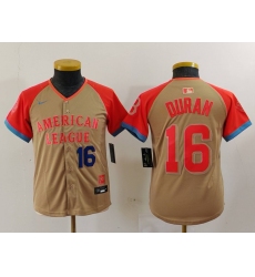 Youth American League 16 Jarren Duran Cream 2024 All Star Limited Stitched Jersey 2