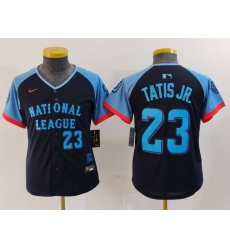 Youth National League 23 Fernando Tatis Jr  Navy 2024 All Star Limited Stitched Baseball Jersey 5