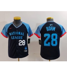 Youth National League 28 Alec Bohm Navy 2024 All Star Limited Stitched Baseball Jersey 3