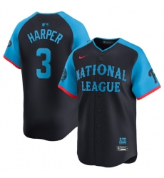 Youth National League 3 Bryce Harper Navy 2024 All Star Limited Stitched Baseball Jersey