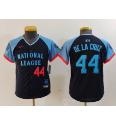 Youth National League 44 Elly De La Cruz Navy 2024 All Star Limited Stitched Baseball Jersey 2