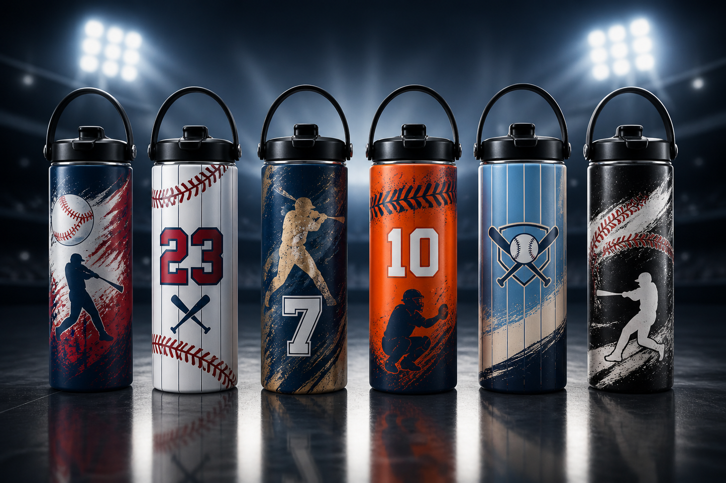 Custom 3D Baseball Jersey Style Water Bottle