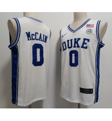 Men Duke University Jared McCain #0 White Stitched NCAA Jersey