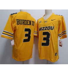 Men Missouri Tigers Luther Burden #3 Yellow F U S E Stitched Jersey