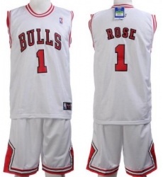 Chicago Bulls 1 Rose White Jerseys&Shorts