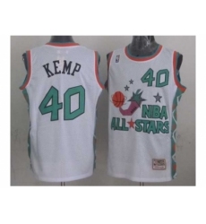 NBA 96 All Star #40 Kemp White Jerseys