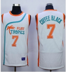 Flint Tropics #7 Coffee Black White Semi-Pro Movie Stitched Basketball Jersey