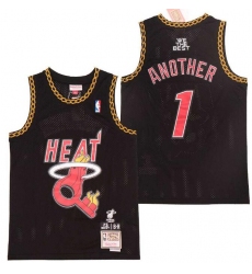 Men B&R Remix Jersey Heat 1 Another Black Throwback Jersey