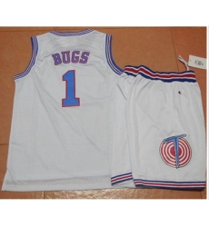 Space Jam Tune Squad #1 Bugs Bunny White Movie Stitched Basketball Jersey