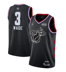 Heat #3 Dwyane Wade Black Basketball Jordan Swingman 2019 All Star Game Jersey