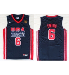 1992 Olympics Team USA 6 Patrick Ewing Navy Blue Swingman Jersey 