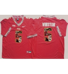 Florida State Seminoles Jameis Winston Red Portrait Number College Jersey