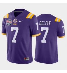 LSU Tiger Grant Delpit Purple Away Men'S Jersey