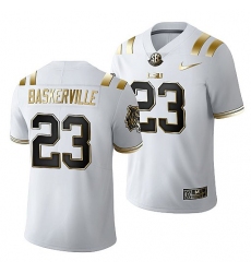 Lsu Tigers Micah Baskerville 2021 22 Golden Edition Limited Football White Jersey