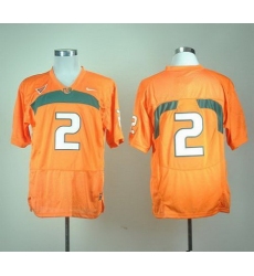 Hurricanes #2 Orange Stitched NCAA Jerseys