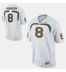 Men Miami Hurricanes Duke Johnson College Football White Jersey